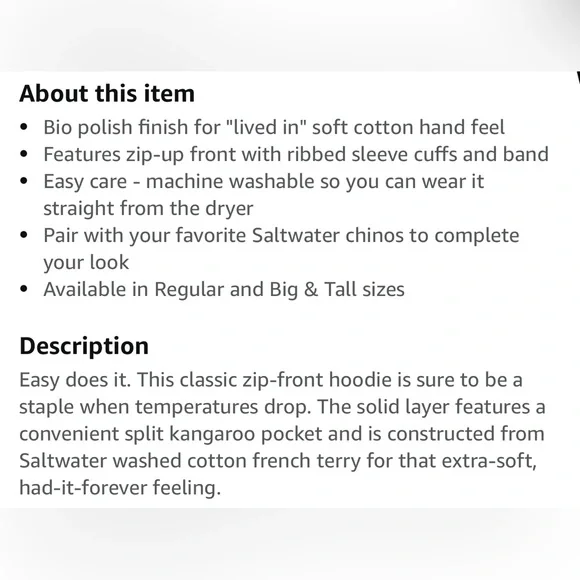 Izod “Washed” salmon pink / coral cotton Full-Zip Hoodie - Picture 5 of 5